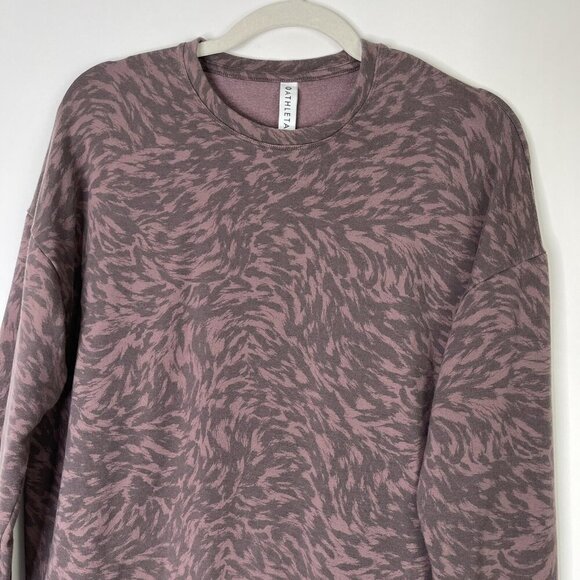 Athleta Studio to Street Sweatshirt Womens Size Small Animal Print - Picture 2 of 8
